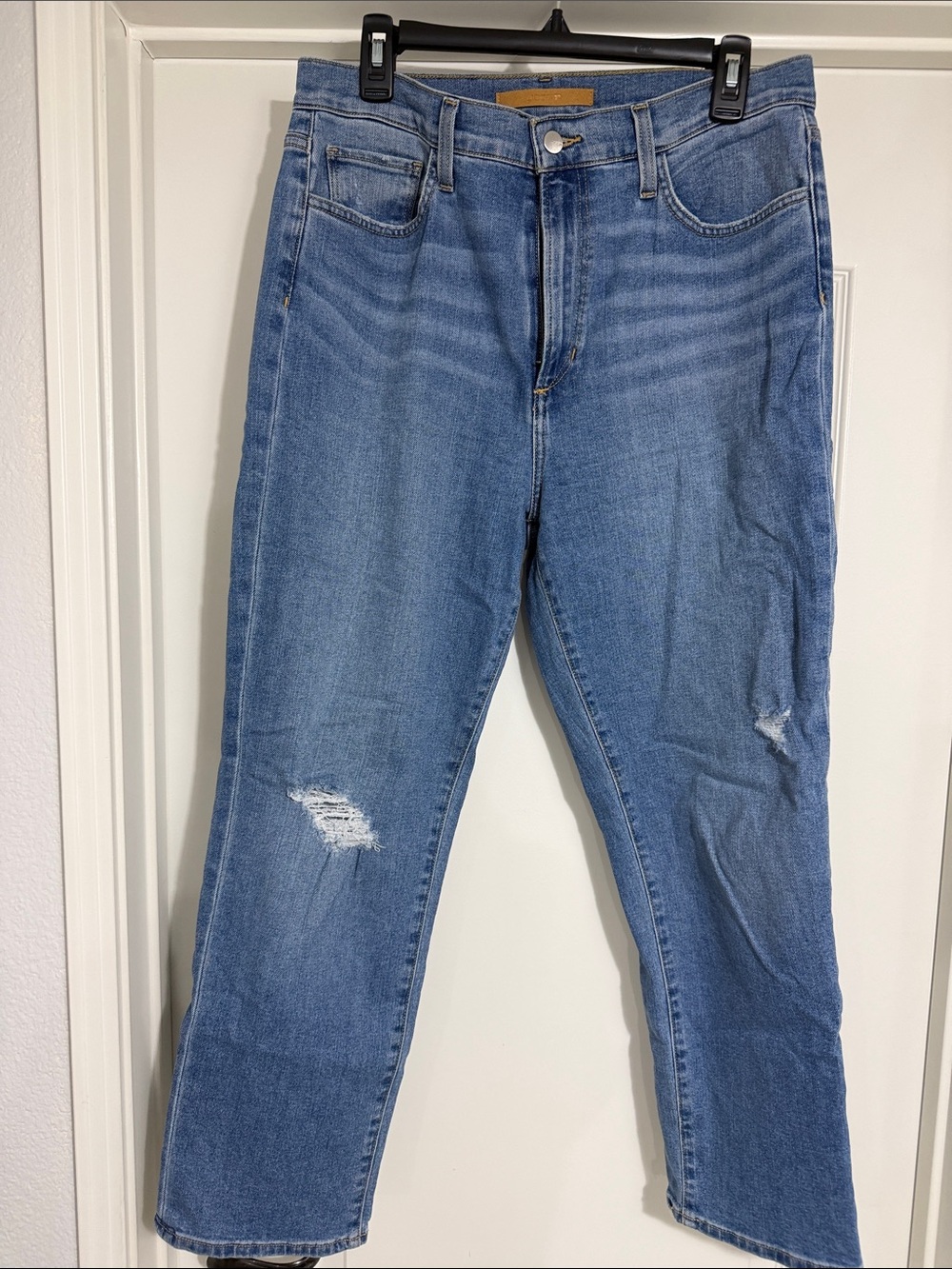 Joes Jean Classic Blue Distressed Straight-Leg Jeans size 31 high rise vintage